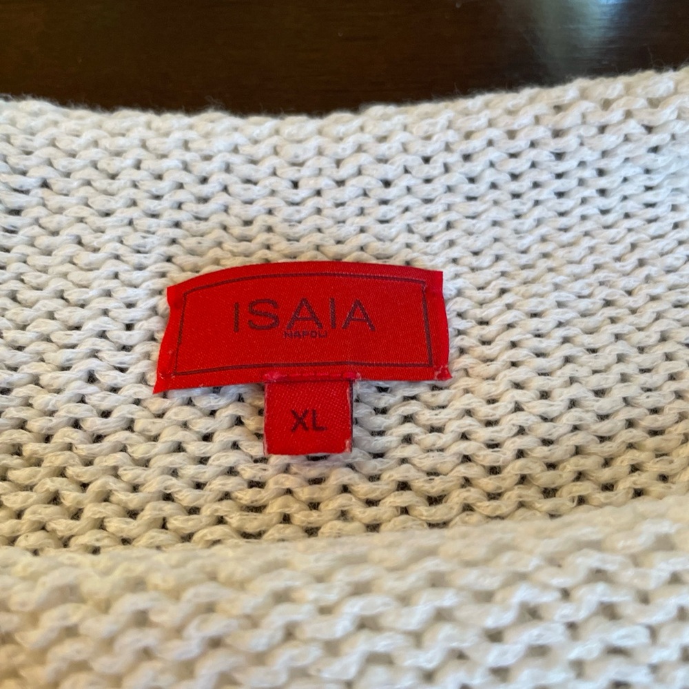 Isaia Napoli Nautilus Girocollo Cream 100% Cotton Sweater Size XL Made in Italy